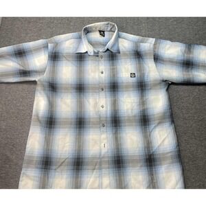 Vintage‎ Lowrider Shirt Mens 2XL Button Up Short Sleeve Plaid Casual California